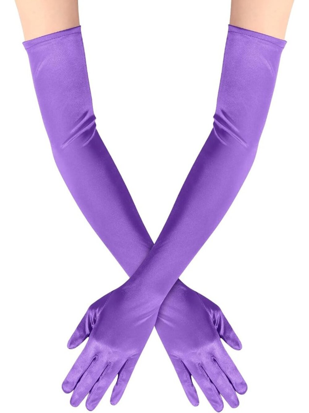 Women's Purple Long Opera Elbow Length 1920s Halloween Cosplay Bridal Gloves